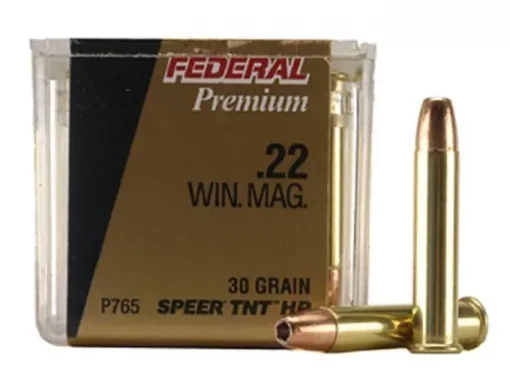 Federal Premium V-Shok Ammunition 22 Winchester Magnum Rimfire (WMR) 30 Grain Speer TNT Jacketed Hollow Point